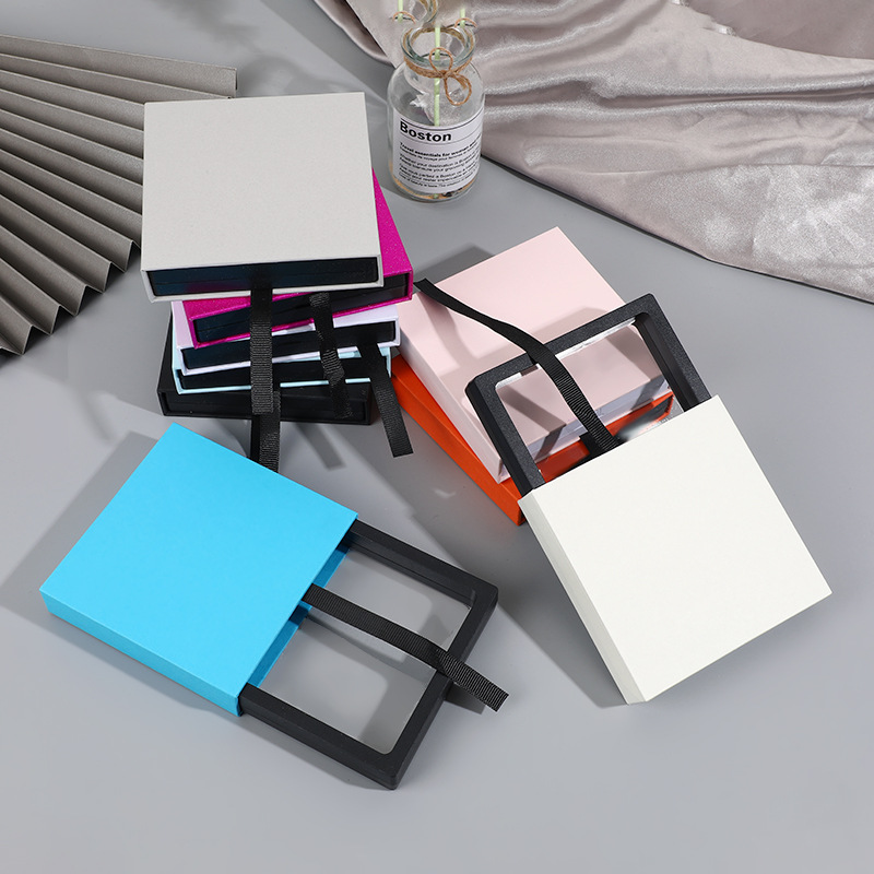 饰品耳环戒指项链首饰收纳展示盒情人节pe透明膜悬浮盒抽屉盒批发