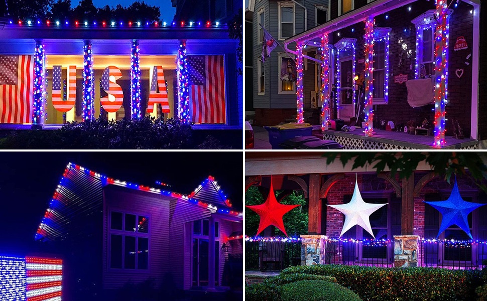 Christmas lighting Outdoor solar light string Christmas holiday courtyard garden decoration layout full of stars Independence Day Halloween lights_voghion.com