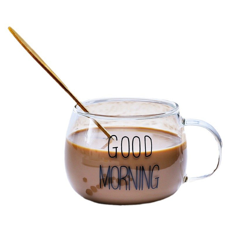 Large Borosilicate Glass Milk Oatmeal Mug Temperature Resistant_voghion.com