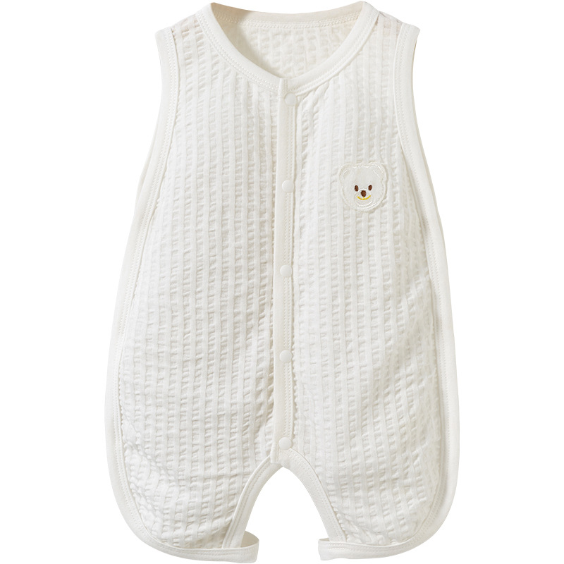 Bebé mono verano bebé recién nacido algodón fino mameluco hombres y mujeres chaleco sin mangas pipa ropa bebé ropa de verano image 6