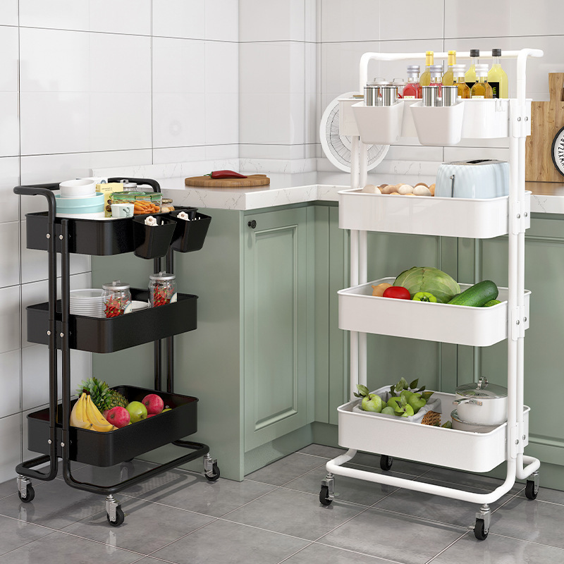 Kitchen Storage Rack, Bathroom Mobile Trolley, Multi-Layer Storage Shelf, Bedroom Storage Rack, Cabinet, Home Space-Saving