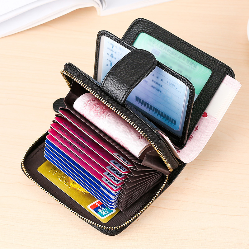 批发热卖爆款男女士信用卡包卡套风琴牛皮证件包驾驶证rfid多功能