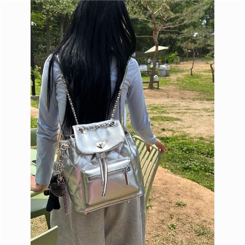 Backpack Women's 2024 New Korean Style High-end Texture Accessible Luxury Niche Designer Fashion Backpack Large Capacity