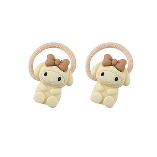 Cartoon non-damaging hair band for children, cute little chirp hair band, cute little coffee color rubber band, baby bear hair band headband