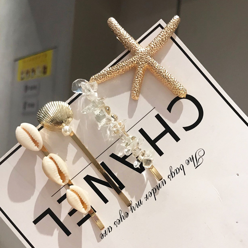 Pearl Shell Starfish Hairpin 4-pieces Set Wholesale Jewelry Nihaojewelry display picture 6