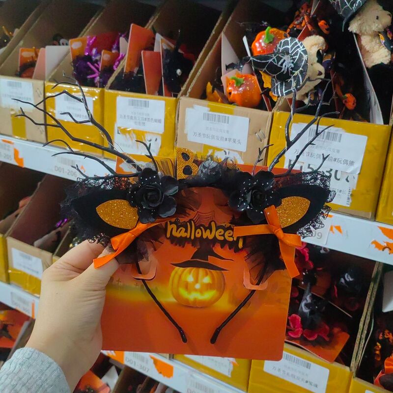 ハロウィンヘッドバンド、女性用、面白い小悪魔、カボチャのヘッドバンド、写真撮影、メイクアップパーティー、フェスティバル、パフォーマンス用ヘアアクセサリー|undefined