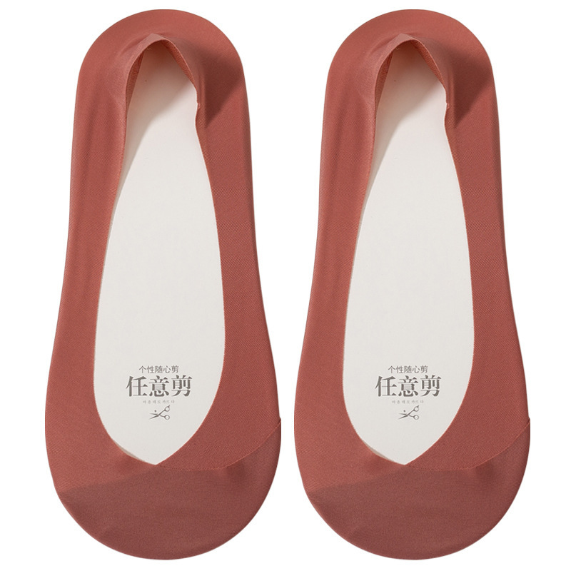 Calcetines Zhuji Calcetines de barco antideslizantes para mujer Calcetines de invisibilidad de fondo de algodón antibacteriano transpirable de primavera y verano para mujer Calcetines de mujer