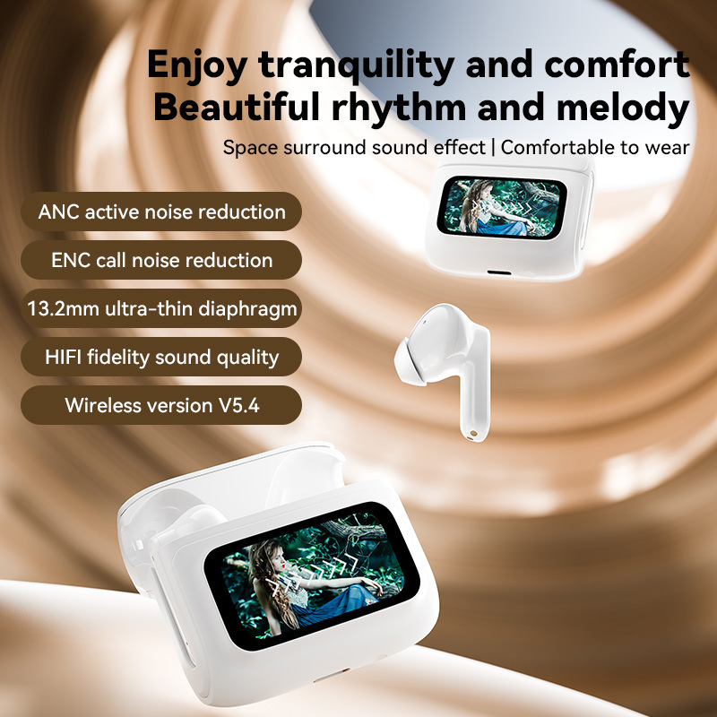 New private model E20PRO touch screen in-ear bluetooth headset 5.4 bluetooth ANC active noise reduction ENC super long