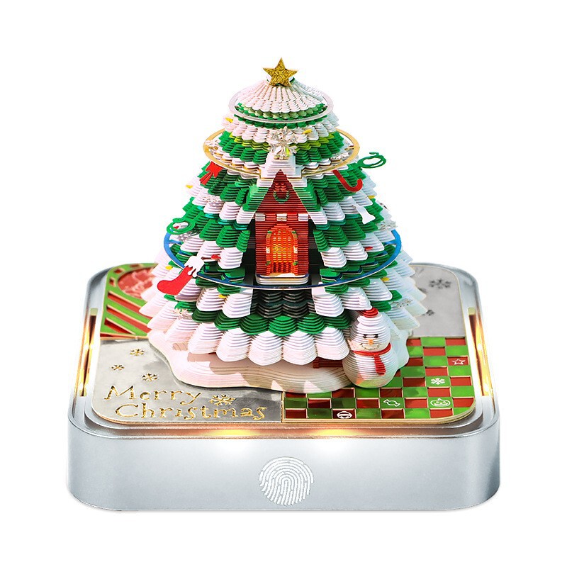 外国貿易で人気のクリスマスギフトツリーハウス3D立体メモ帳オープニング記念ギフト2026紙彫刻カレンダー|undefined
