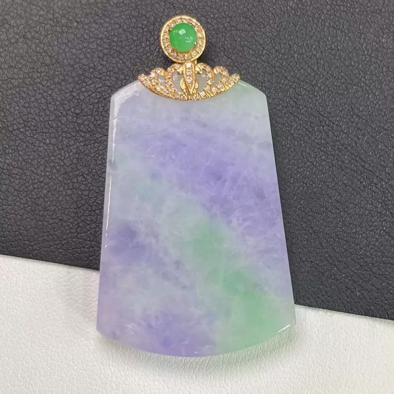 批发天然缅甸翡翠a货 春彩无事牌翡翠吊坠项饰饰品