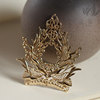 Bronze casting copper feathers pointed rattan crown*flower shadow dream hairpin hair jewelry headwear DIY accessories