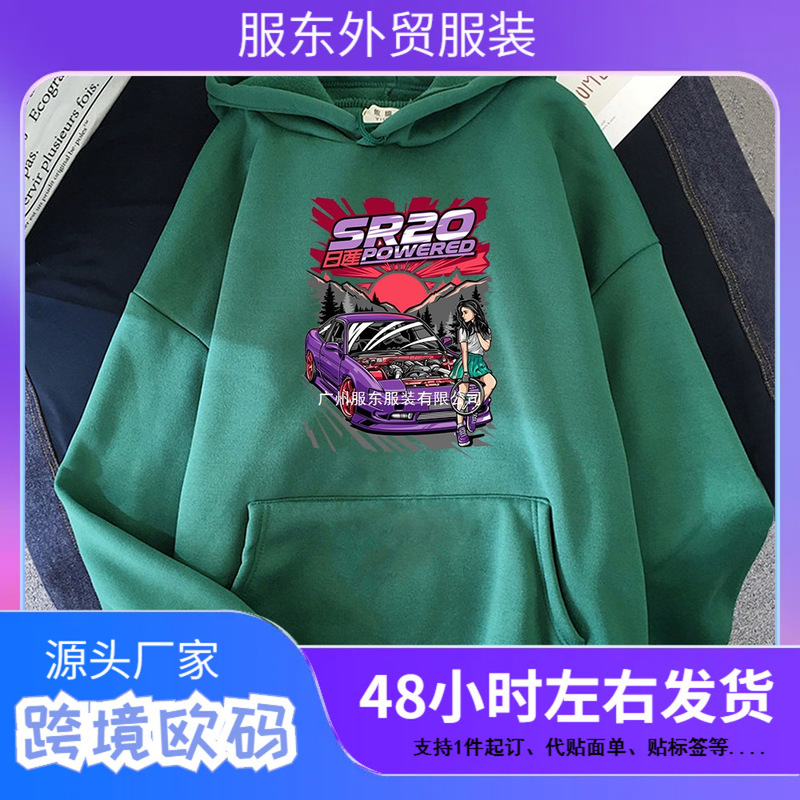 Casual Streetwear Hoodies Jdm Car Print Women Sweatshirtss Spring Autumn Long Sleeve Harajuku Pullover Tops Female S