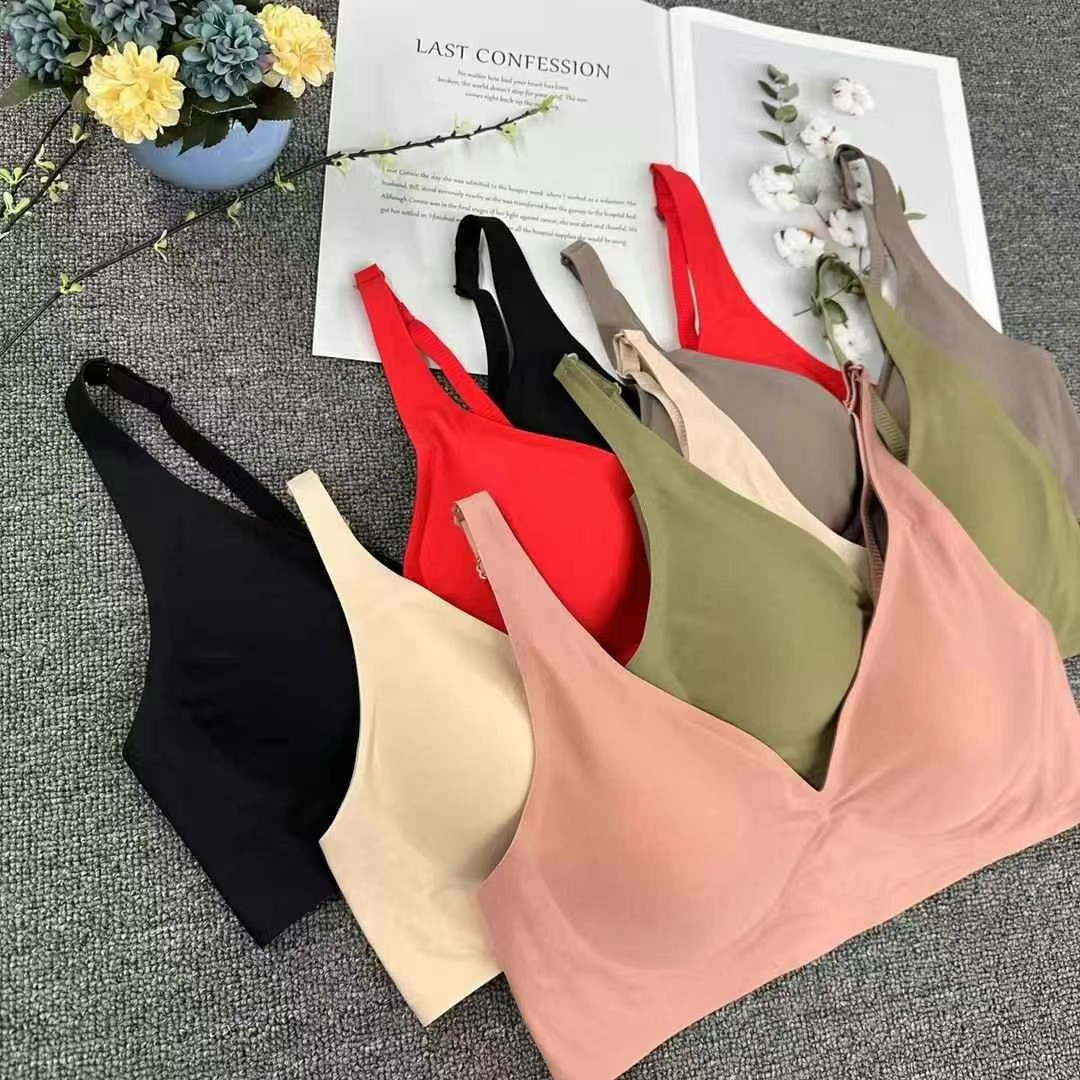 5089 Ropa interior de gelatina sin costuras Sujetador sin aros de soporte suave sexy delgado Sujetador sin costuras de mujer