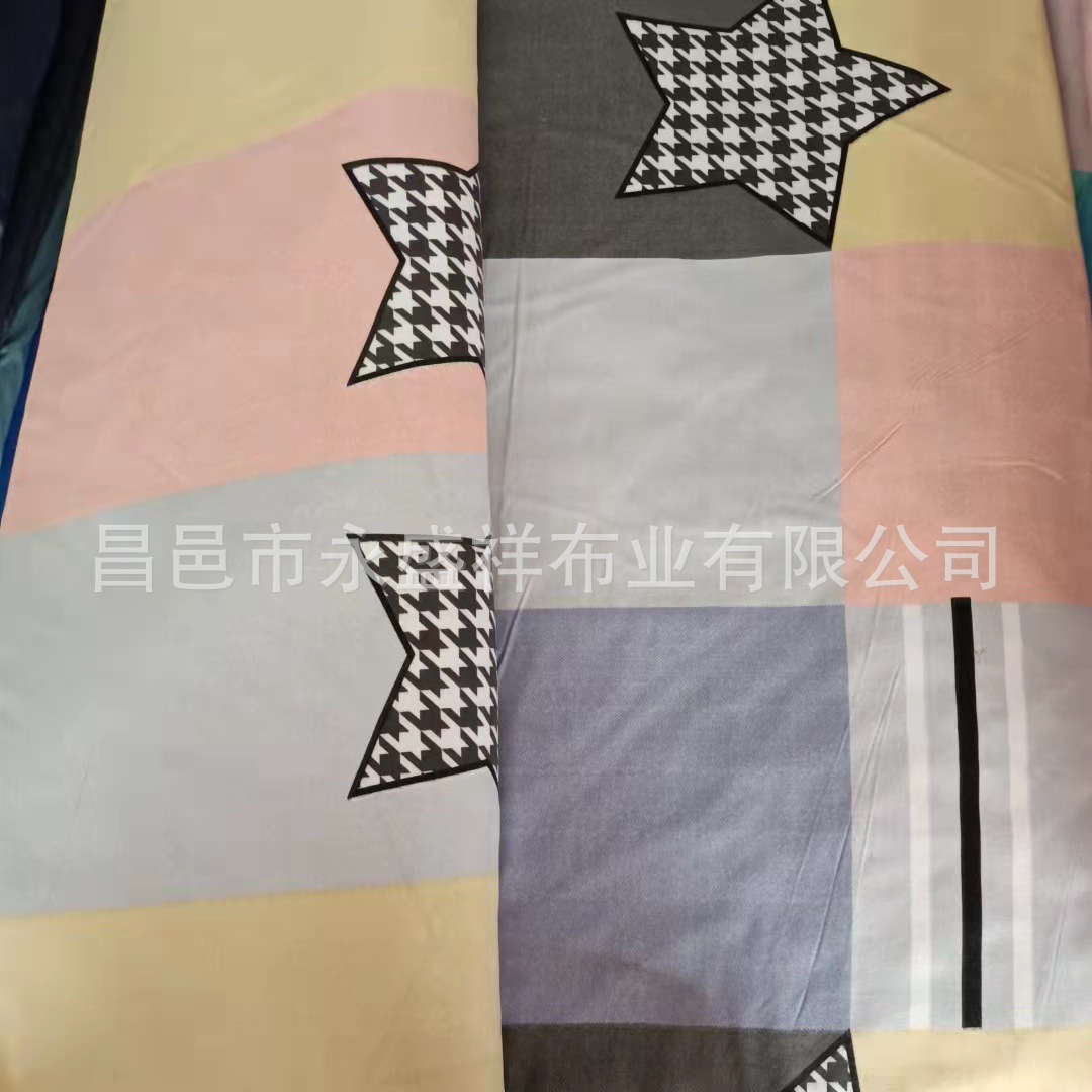 残布处理卡通印花图案10米以上微瑕疵chun棉面料集市地摊