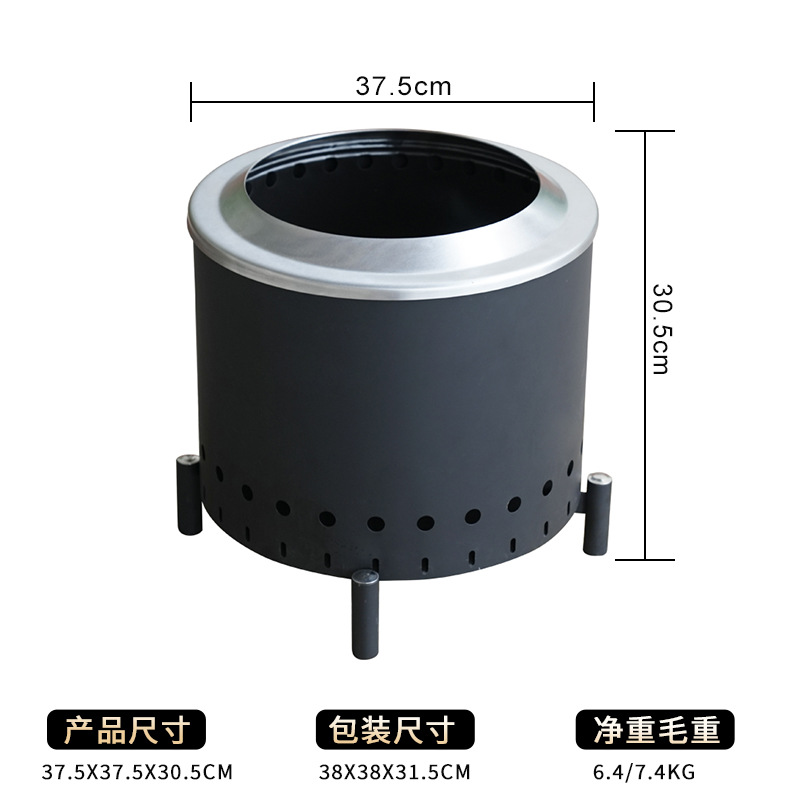 Mayorista de combustión secundaria sin humo lavabos portátiles al aire libre acero inoxidable camping camping hoguera calefacción pozo de fuego