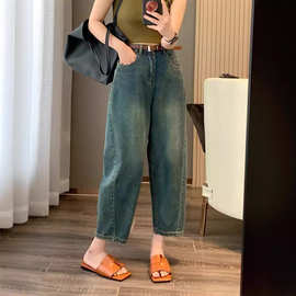 微垮哈伦牛仔裤女欧洲站夏装2026新款欧货女装时尚洋气阔腿裤子潮