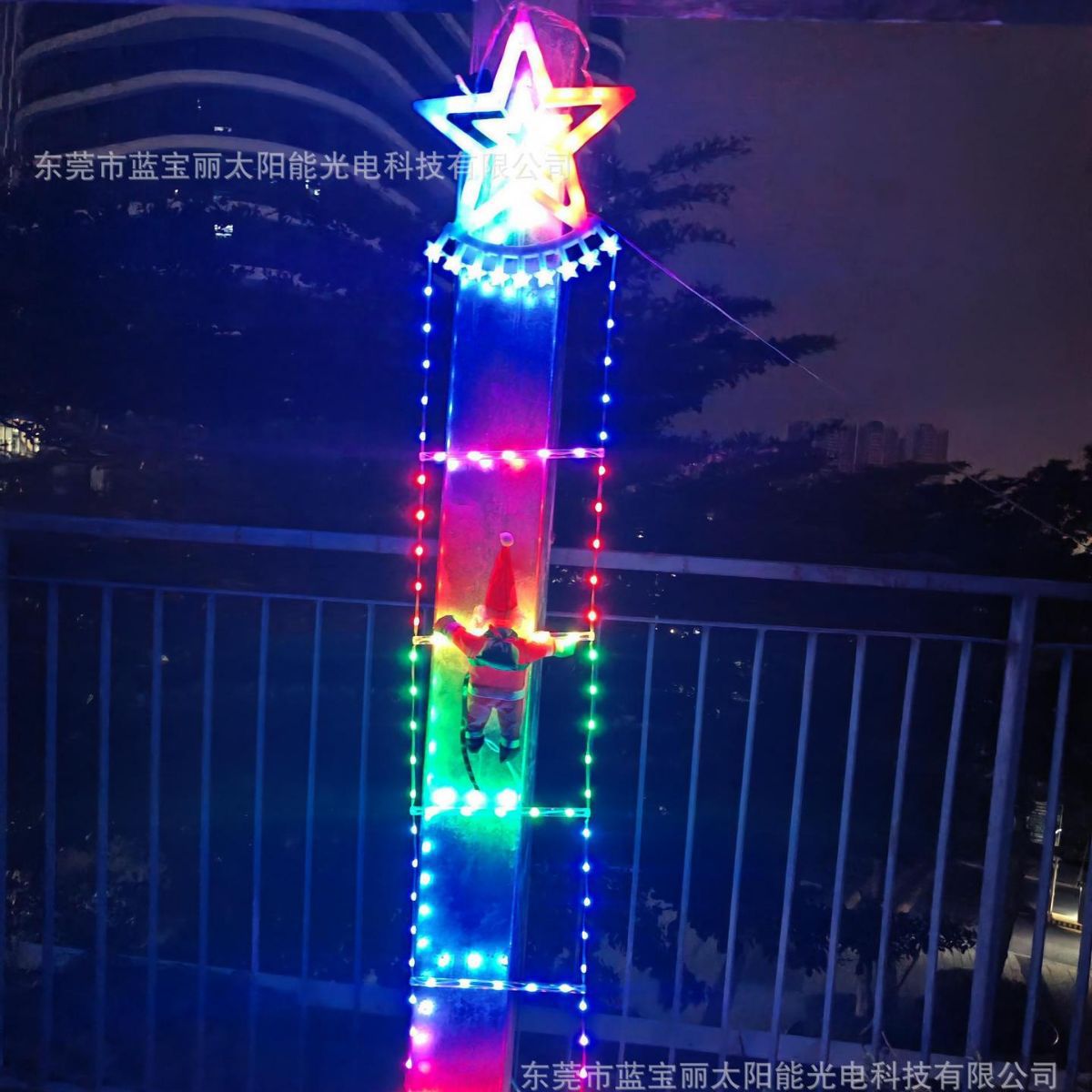 Muñeco de Papá Noel LED que sube escaleras con tira de luces para decoración navideña en interiores y exteriores, escaparate, árbol de Navidad, ajustable