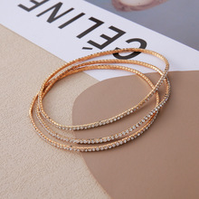 欧美流行爆款镶钻弹力手链气质百搭时尚高级感单排三件套手链批发