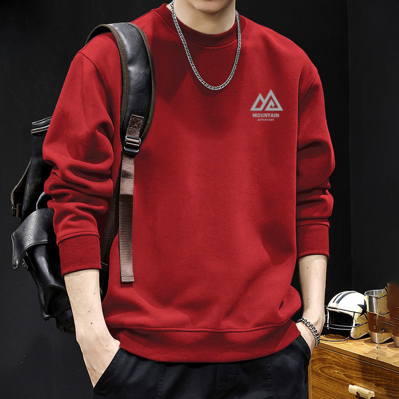 Suéter de cuello redondo para hombres primavera y otoño marca de moda americana con chaqueta gruesa de lana de invierno de gran tamaño