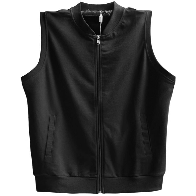 Men's Summer thin Vest Sleeveless t-shirt Vest Baseball Uniform Collar Loose Large Size Plus Fat for Students