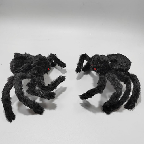Halloween spider decoration props outdoor venue layout spider web plush spider toy simulated plush spider
