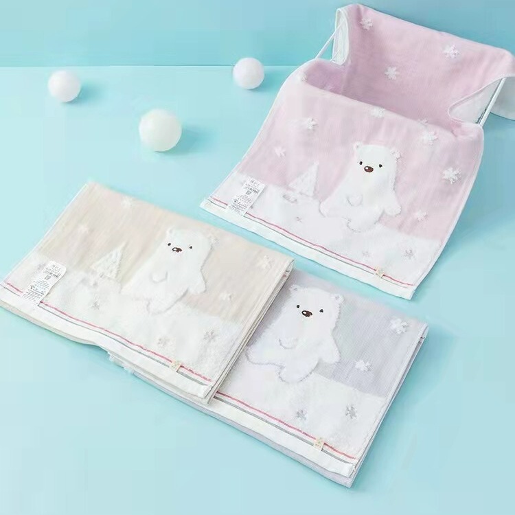 Wholesale Golden cotton nurse face towel MD1041WH cotton ecological embroidery bear towel Wholesale Golden cotton nurse face towel MD1041WH cotton ecological embroidery bear towel