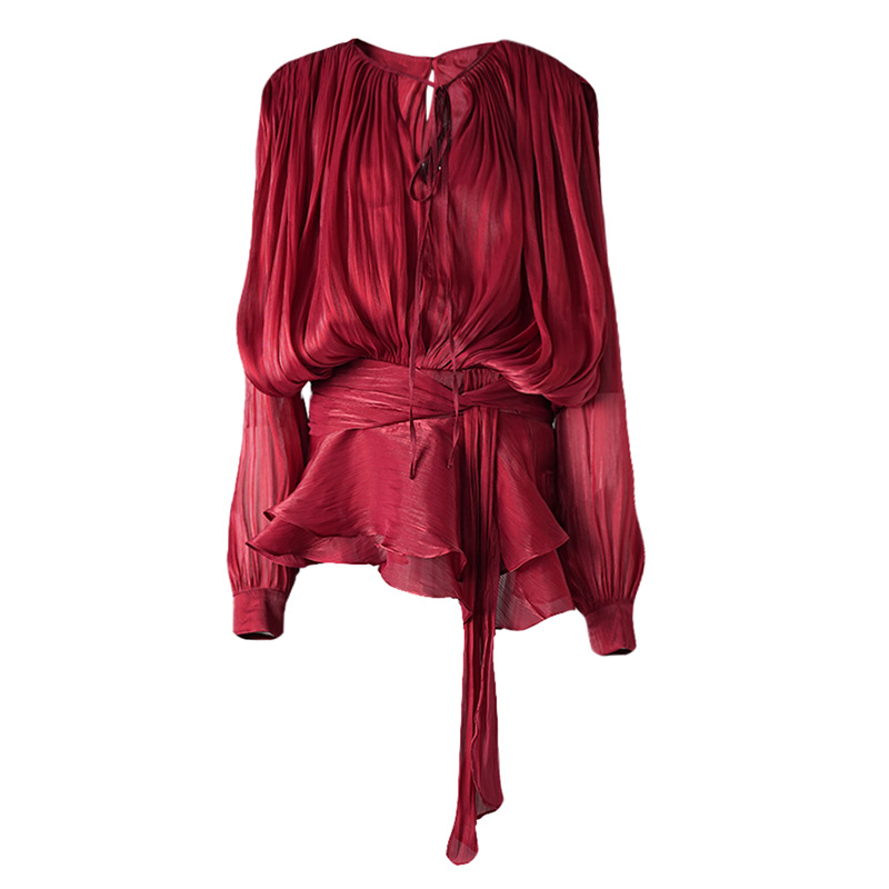 Sexy Sweet Chic Long Sleeve Wrap Tie Dress With High Waist Slit Skirt & Leggings Set - V Neck Ruffle Hem Casual Outfit For Women_ecoleips.com