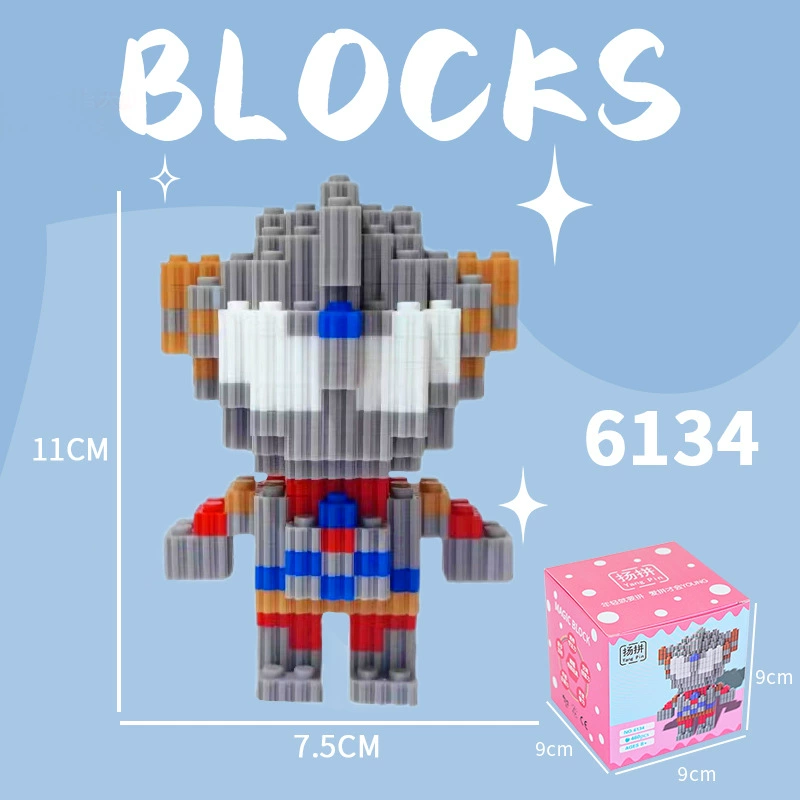 Cartoon Building Block Toy Set, Mini Constructor Doll, 9×9×9 cm, Assorted Character Designs
