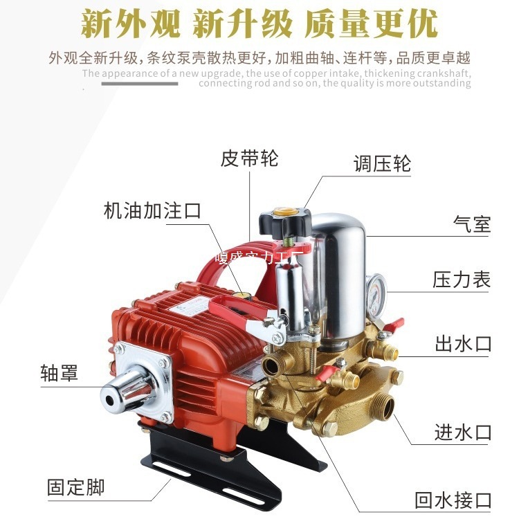 Bomba de émbolo de alta presión tipo 26/60, rociador de cabezal de bomba de agua, lavado de autos agrícola, rociador de bomba de cerámica, rociador