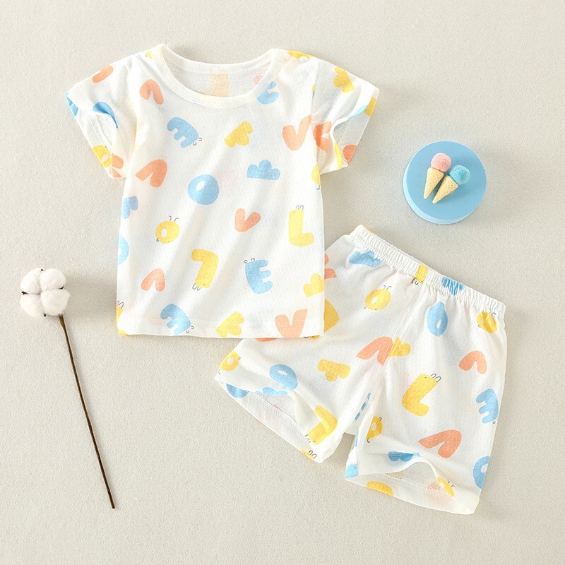 Baby Summer Suit for Girls, Category a Pure Cotton Toddler Two-Piece Set, Baby Short-Sleeved Male Thin Split Summer Style for Kidsren