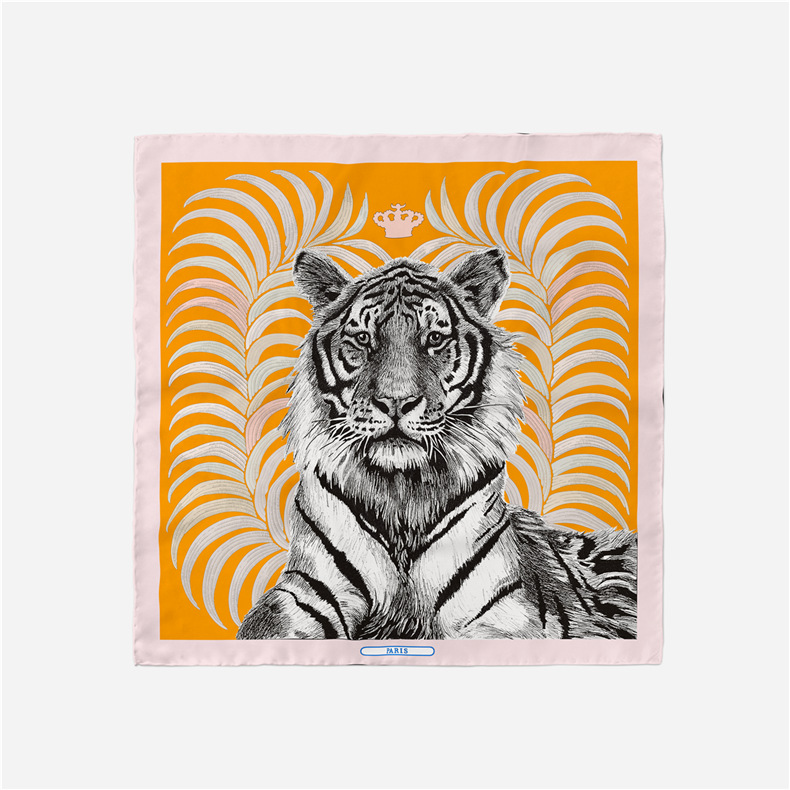Women's Pastoral Tiger Imitated Silk Printing Silk Scarf display picture 7