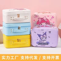 Высокое значение цвета мультфильм косметический чехол для девочек портативный уход за кожей отделка коробка для хранения большой емкости PU кожаный чемодан