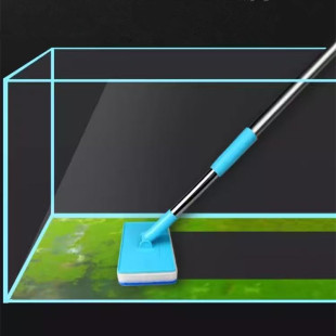 Fish Tank Brush Fish Tank Cleaning Brush Telescopic Long Handle No Dead Angle Cleaning Tool Brush Fish Tank Algae Scraping Cotton Brush
