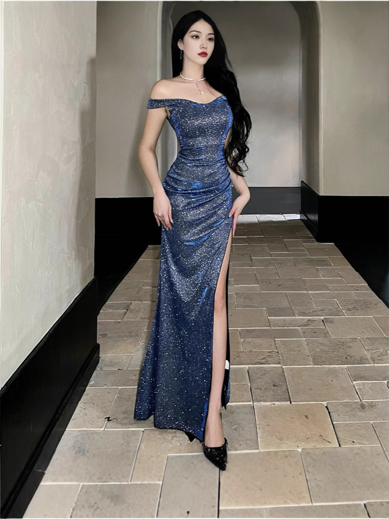 Blue evening dress