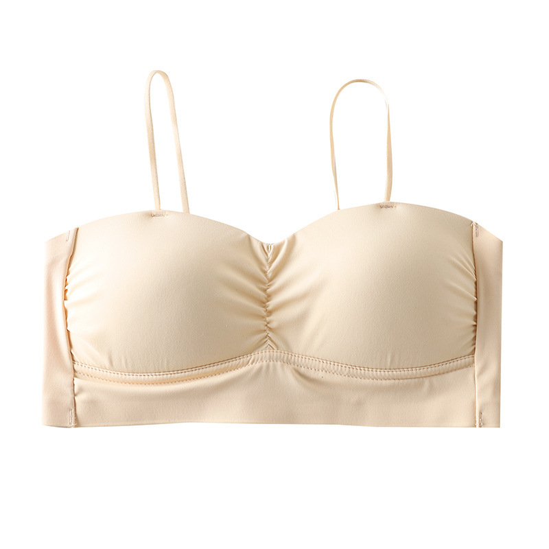 Belleza espalda sin costuras Correa ropa interior sujetador tres breasted inalámbrico taza fija pecho grande pequeño chaleco sujetador