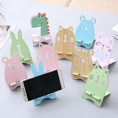 クリエイティブかわいい怠惰な携帯電話スタンドタブレット木製携帯電話スタンドデスクトップ漫画猫携帯電話スタンドシンプル