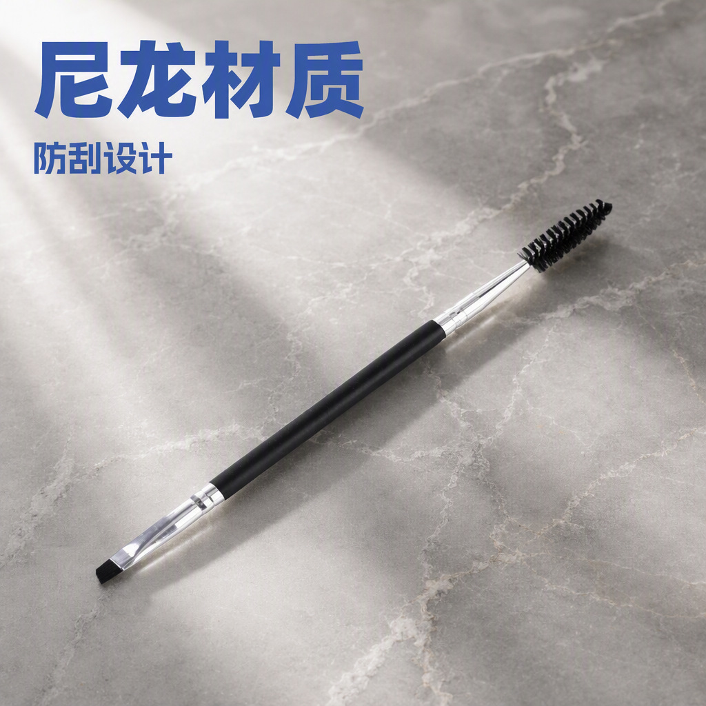 Manufacturer Customized Makeup Brush, Double-Ended Eyebrow Brush, Angled Brush, Eye Spiral Brush, Three-Dimensional One-Brush, Multi-Purpose, Convenient One-Pack