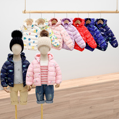 2023兒童羽絨棉服秋冬裝寶寶棉衣男女童輕薄款卡通亮燈中小童棉襖