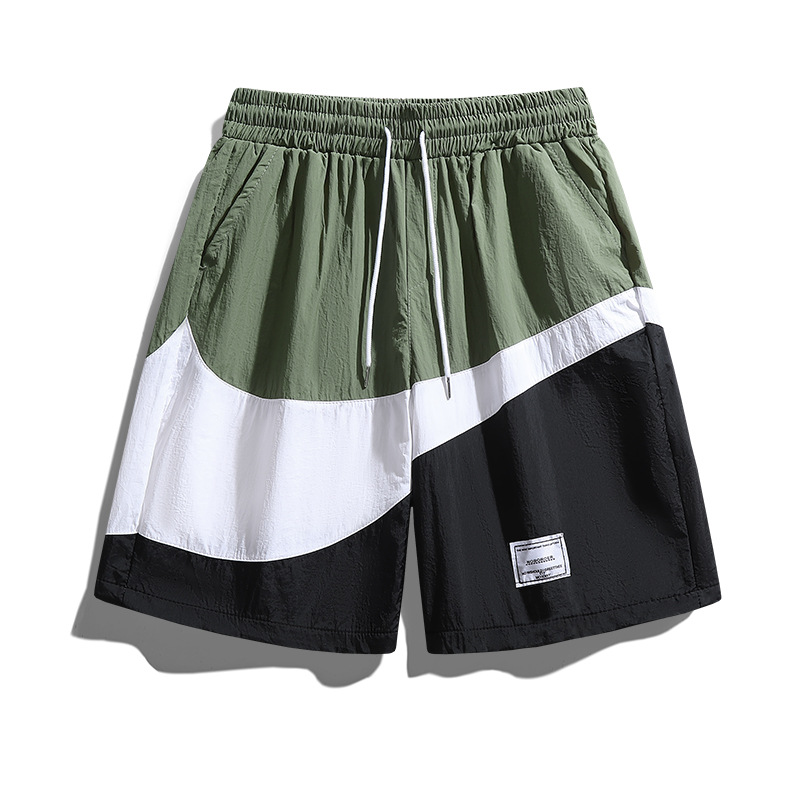 Verano de 2025 nuevos pantalones cortos de trabajo estadounidenses varones de verano de moda japonesa sueltos recto ocio rápido secado cinco puntos