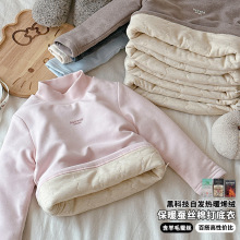 儿童打底衫秋冬长袖加绒加厚婴儿衣服女童三层夹棉保暖上衣童装宝