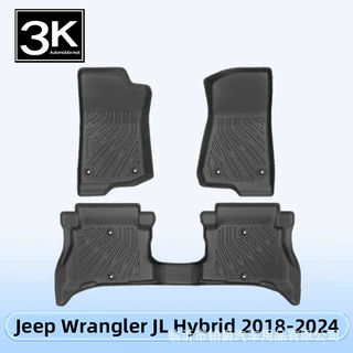 适用于Jeep Wrangler JL Hybrid 2018-2024 3D全天候材质TPE脚垫