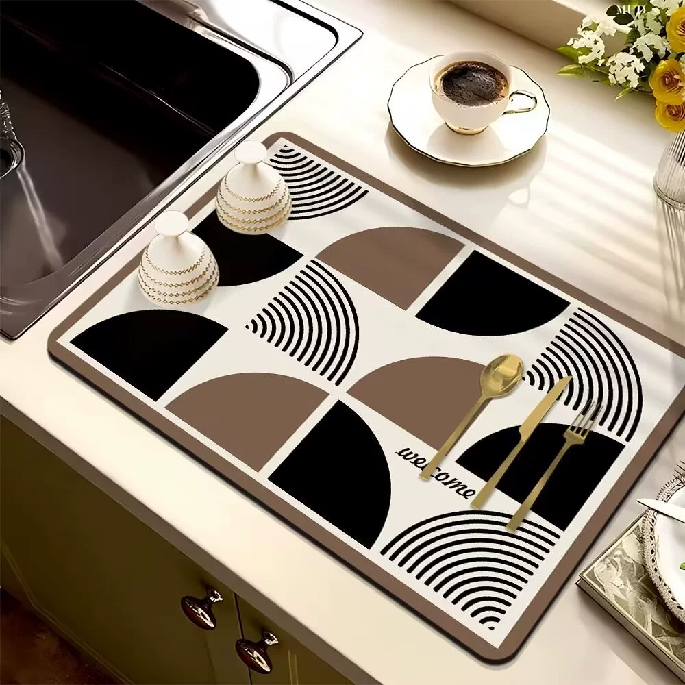 Американская кухня слитая коврик столешница барная столовая коврик абсорбируемая и нескользящая теплоизоляционная коврика коврик для кофе