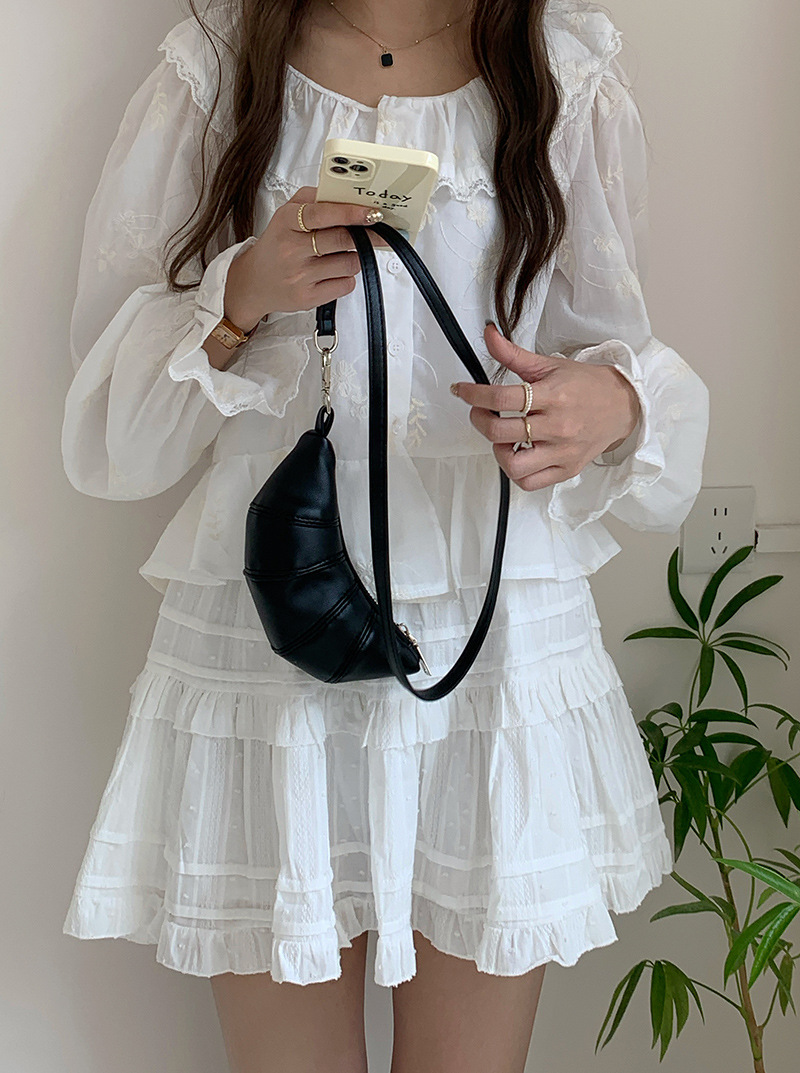 Portafoglio appeso al collo Zero con design carino a forma di corno di mucca e piccola mini borsa a tracolla concava per rossetto e auricolari_voghion.com