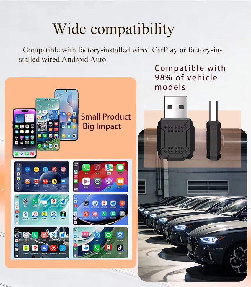 Cross-Border Hot-Selling Compact Wired-To-Wireless Carplay Box for Original Car Systems, Apple Car Interconnect Box