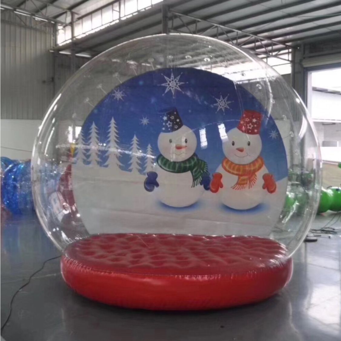 加厚圣诞节充气雪花球泡泡屋商场展览透明雪人圣诞老人水晶球气模
