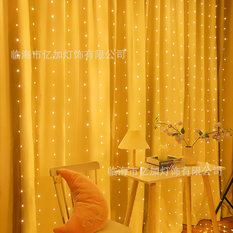 En stock control remoto USB 3*3 lámpara de alambre de cobre 300led cortina de luz Cadena de hielo tira de luz Navidad boda Festival luces de colores al por mayor