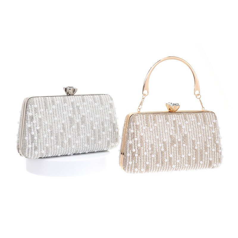 Cross-Border Women's Elegant Evening Bag, Beaded Embroidered Dress Bag, Banquet Dress Clutch Bag, Fashionable Shoulder Bag, Handbag