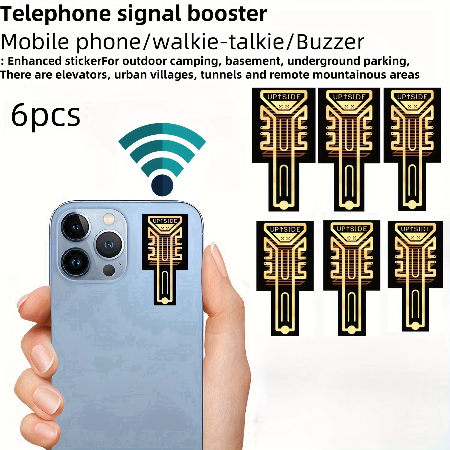 Наклейка‑усилитель сигнала (TEMU), для 5G, клеящаяся, лёгкая, чёрная