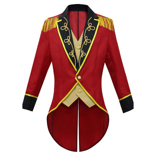 Cross-Border Medieval Costume Men's Snare Drum Outfit Retro Stand Collar Circus Coplay Halloween Carnival Costume