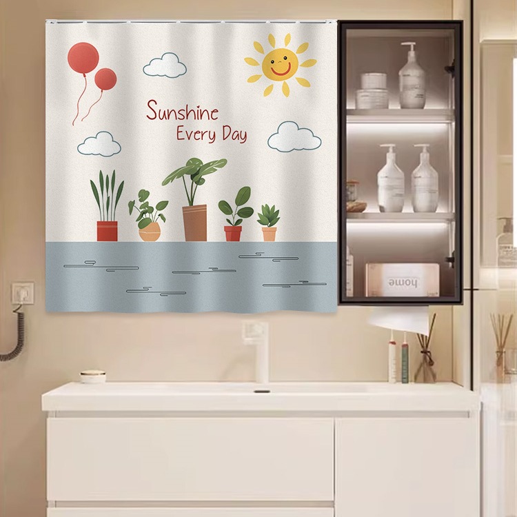 Vanity Mirror Cover Curtain Makeup Mirror Cover Artifact Bathroom Bathroom Cabinet Washstand Waterproof Cover Curtain